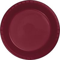 Creative Converting Touch of Color 20 Count Plastic Dinner Plates, Burgundy