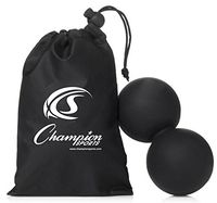 Champion Sports Peanut Massage Ball, 2.5”, Black Rubber - Deep Tissue Roller Balls for Increased Mobility - Trigger Point Relief on Feet, Back, Neck, Shoulders - Premium Myofascial Release Tools