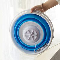 MG554zy0 Mini Foldable Turbine Washing Machine Travel Home Laundry Clothes Washer Cleaner Mini Foldable Turbine Washing Machine Travel Blue