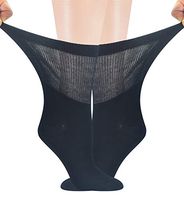 Jorbasado Bamboo Womens Dress Diabetic Socks with Seamless Toe,5 Pairs Size 9-11 (Black)