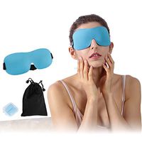 3D Sleep Eye Mask Cover, Atrest Unisex Girls Contoured Comfortable Lightweight Breathable Light Blocking Sleeping Eyeshade Blinfold with Free Ear Plugs for Meditation Nap, 1 Pack, Blue