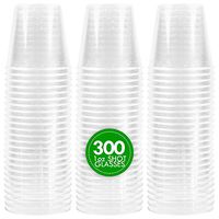 Plasticpro 1 oz Shot Glasses Crystal Clear Disposable Hard Plastic Shot Cups - Tumblers, Great for Whiskey, Jello, Shots, Tasting, Sauce, Dips, Samples Pack of 300