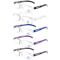 DOOViC 5 Pack Anti Blue Light Reading Glasses One-Piece Design Readers Blue Blocking Computer Glasses UV Protection Unisex (Men/Women) +2.50