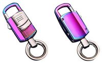 Niniesa 3 in 1 USB Rechargeable LED Lights And Electronic Cigarette Lighter (2 Extra Key Rings and Gift Box) GIFT Car Keychain for Men and Women (Symphony)