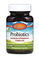 Carlson - Probiotics, 15 Billion CFU, Lactobacillus & Bifidobacteria, Digestive Health, Gastrointestinal Health & Immune Support, 60 Vegetarian Capsules