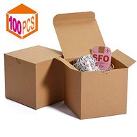 MESHA Kraft Boxes，Paper Gift Boxes with Lids for Gifts, Crafting, Cupcake Boxes,Boxes for Wrapping Gifts,Bridesmaid Proposal Boxes (Brown-100Pcs)
