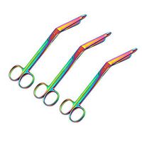 LAJA IMPORTS 3 Lister Bandage Scissors 7.25" Stainless Steel Multi Color Rainbow