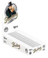 1 Smoking Brand White Medium 1 Size Cigarette Rolling Papers Packs (50 Leaves/Pack) + Beamer Smoke Sticker. for Legal Smoking Herbs, Rolling Tobacco, Herbal Mixes, Rollers, Injectors, ÊRyo, Myo