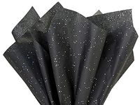 Black Glitter Sparkle Tissue Paper Squares, 10 Sheets, Premium Gift Wrap and Art Supplies for Birthdays, Holidays, or Presents by A1 Bakery Supplies, Large 20 Inch x 30 Inch HIGH Quality Made in USA