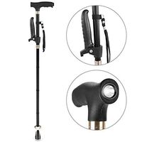 Portable Crutches Aluminum Light Adjustable Crutches Folded Non-Slip Canes with LED Lights Suitable for Assisted Walking Standing