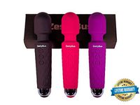 Premium Wireless Wand Massager - 20x Patterns 8X Speed - Whisper Quiet Waterproof Cordless Vibration - Handheld USB Charge - Body Back Neck Wand Massager Cordless