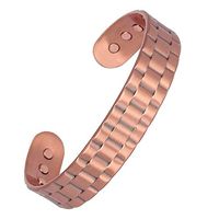 Pure Copper Magnetic Healing Bracelet for Injury Recovery, Arthritis, and Joint Pain Relief - Adjustable Lightweight Cuff Style - Energy Therapy Bracelet for Men Women (D)