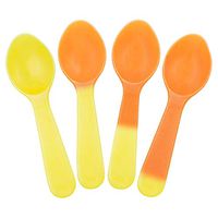Frozen Dessert Supplies 3 Inch Mini Tasting Color Changing Spoons Yellow to Orange - Colorful Plastic Spoons - Made in USA! 100 Count