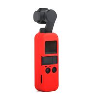 Protective Case Cover with Lanyard for DJI Osmo Pocket Protector Shock Proof Silicone Cover with Neck Strap (Red)