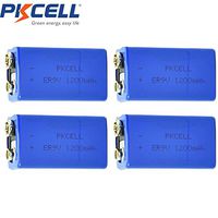 9V 1200mAh Lithium Thionyl Chloride(Li SOCL2) Battery 4Pcs