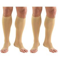 Truform Compression 15-20 mmHg Knee High Open Toe Stockings Beige, Small, 2 Count