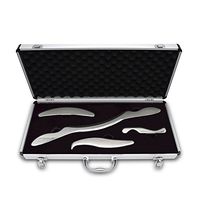 RODEREK IASTM Gua Sha Tools Stainless Steel, 4pcs Multiple Sizes IASTM Physical Therapy Tools with a Convenience Suitcase, Soft Tissue Mobilization Tools for Myofascial Release(Black Box)
