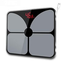 Digital Body Weight Scale USB Charging Bathroom Proportions Backlit Glass Display and Weight Measures,Load-Bearing 400 Lbs,Black