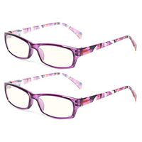 2 Pair Computer Glasses - Anti-blue glasses - Blue Light Blocking Reading Glasses for Women (2 Pack Purple, 3.50)