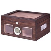 50-100 Cigar Humidor Storage Box Desktop Glasstop Humidifier Brand New and High Quality