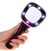 10X High-Definition Handheld Magnifier LED Violet Square Lamp Elder and Children Reading Jewelry Jade Identification LIXFDJ Vision Assisted Magnification
