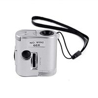 Illuminated Magnifying Glass LED Light 60X Portable Handheld Magnifying Glass with Led Light UV Light HD Optical Glasses Lens Reading Hobbies Jewelry Maps Magnifier Silver