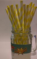 YELLOW Candy Striped, Vintage Paper Drinking Straws100 count - TWILIGHT PARTIES