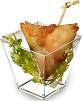 Zappy Square 6.8 oz Soup Cup Parfait Dessert Cups Dishes Shot Glasses Trifle Bowl Clear Disposable Plastic Souffle Mousse Cups Ice Cream Fruit Party Appetizer Cube Bowls 400 Dessert Glassess (400 Ct)