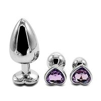 WENWING 3PCS Amal Beads Crystal Jewelry Heart Shaped Rhinestone Amal Plug for Couples Shower Enema Six Toys