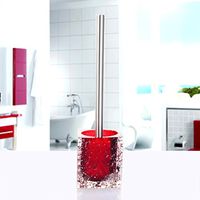 ZGP Toilet accessories Bathroom Toilet Brush Set High-grade Environmental Protection Resin Cleaning Brush Square (Color : Red)