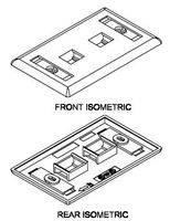 FPSK0212 - OCC 2-Port KMJ Single Gang Commercial Faceplate, Bright White, Pack of 7