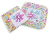 Floral Ladybug Party Supplies - (20) Napkins and (14) Dinner Plates (Yellow Pink Teal )