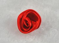 50pcs Satin Roses Sewing/Wedding/Appliques/DIY Lots U Pick (Red)