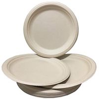 Compostable Paper Plates 9 inch Biodegradable Disposable Plates Natural Bagasse Eco-Friendly Made of Sugar Cane Wheat Straw Fibers (20 Counts)