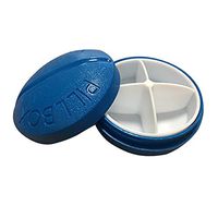 Portable Pill Box Decorative Cute Travel Pill Medicine Organizer with 4 Large Compartments to Hold Vitamin/Fish Oil/Supplements, 4 Times a Day Fashion Macaron Colors Plastic Pill Case Blue