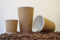 Popular Disposable Insulated Ripple Wall Paper Coffee Cups for Hot Drinks - Tea & Coffee | Triple Layer Design | Eco- Friendly, Recyclable, Durable Paper, Set of 100, 8oz, Brown (Best Quality)