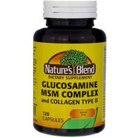Nature's Blend Glucosamine MSM Complex + Collagen Type II Capsules, 120 Ct (4 Pack)