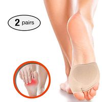 2 Pairs Fabric Metatarsal Sleeve with Sole Cushion Gel Pads, Supports Metatarsalgia, Mortons Neuroma, Relieve Ball of Foot Forefoot Pain