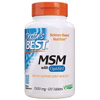 Doctor's Best MSM with OptiMSM, Non-GMO, Gluten Free, Joint Support, 1500 mg, 120 Tablets
