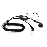 Sonim XP5 Compatible Coiled Headset MONO Handsfree Earphone Earbud Single Headphone w Mic 3.5mm Wired [Black]
