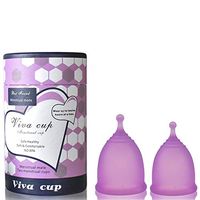 JIAYOUNG Menstrual Cup Moon Cup Instead of Sanitary Napkin Leakproof Tampon 100% Silicone for Swimming Moon Cup - Purple 2L+ Gift Box + Bag + Manual