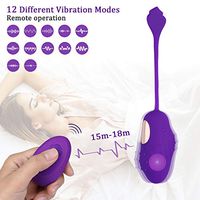 Cordless Remote Control Kegel Exercise Massager Ball - 12 Different Vibration - USB Charging - Your Fashional Massager Group (Purple)