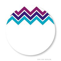 Midnight Chevron Stripes Stickers with Blank Space by Once Upon Supplies, 2 Inches Round Labels for Regular Mouth Mason Jars, Party Favor Stickers, 40 Pcs