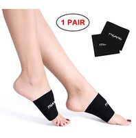 MGANG Compression Arch Sleeves, Lastest Upgraded, Perfect with Plantar Fasciitis Socks, Arch Support Brace for Women Men, Pain Relief, Heel Spurs, Flat Arches, Daily Wear, 1 Pair Black XL