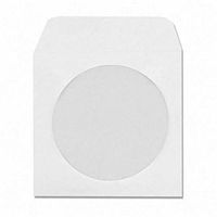 100 Pack White CD/DVD Paper Sleeves with Window and Flap