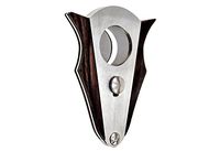 COSACASA CIGAR CUTTER STAINLESS STEEL DOUBLE CUT BLADE INVERTED ZEBRA WOOD CIGAR CUTTER- BLACK GIFT BOX
