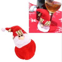 GUAngqi 5pcs XMAS Santa Claus Wine Goblet Cup Glass Mat Pad Table Decor