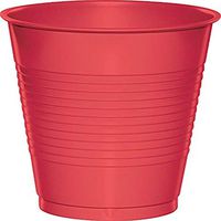 Creative Converting 28314681 Touch of Color Plastic Cups, 16 oz, Coral