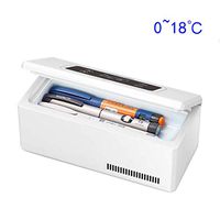 Portable Car Refrigerator, Mini Large Capacity Insulin Refrigerated Box/Rechargeable LCD Display, 0-18 °C Medical Refrigerator - for Travel Camping/Interferon/Drug Storage