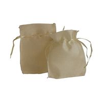 JAM PAPER Burlap Pouches with Drawstring - 4 1/2 x 6 - White Recycled - Sold Individually